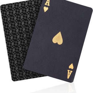 Waterproof black plastic playing cards custom logo pattern poker card Gift playing cards