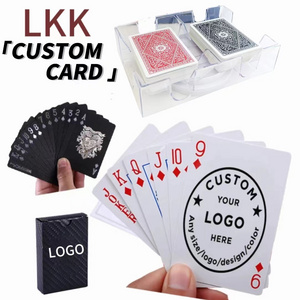 Factory custom playing card high quality poker with 2 decks of rotating playing cards tray card holder