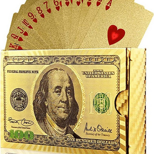 plastic poker 2023 factory new Luxury Gold foil dollar plastic poker back printed card dollar poker playing card Play card plastic