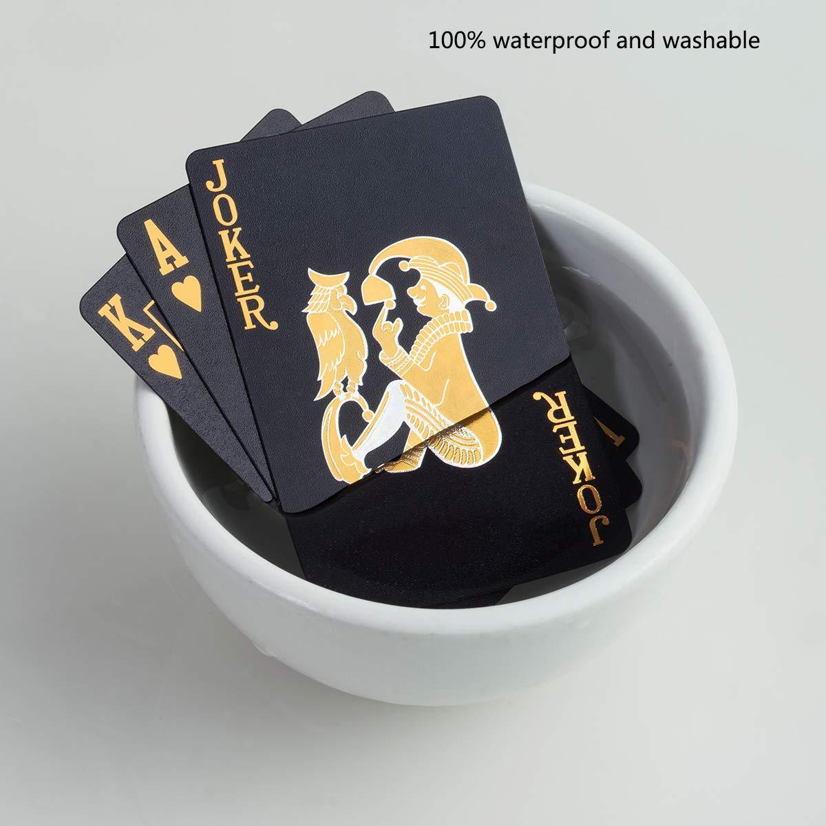 Waterproof black plastic playing cards custom logo pattern poker card Gift playing cards