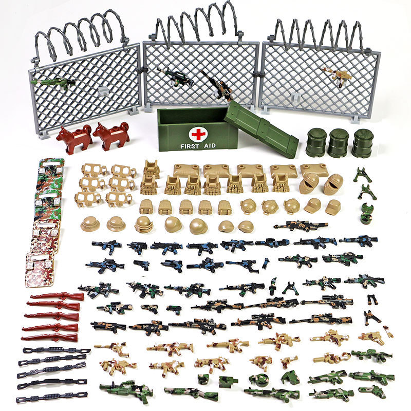 Toys for boys kids gifts Plastic Military Men Pretend Play Army Soldiers Sets MOC Military Weapon Building Blocks Toy set