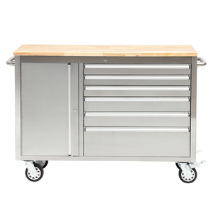 48" garage storage tool cart with handle and wheels stainless steel rolling tool cabinet tool chest on wheels