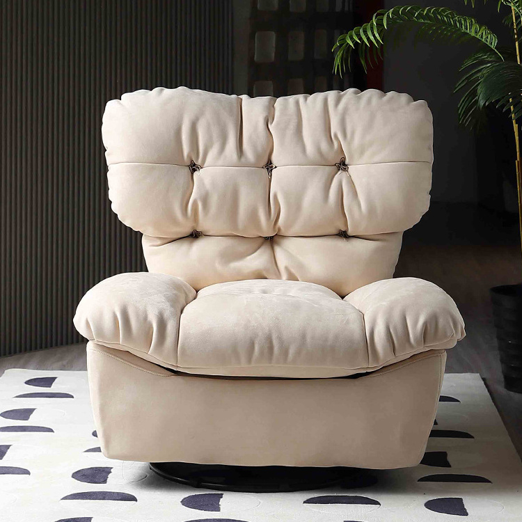 Custom White Leather Single Sofa Chair for Modern Living Room Comfy Bedroom Velvet Accent Chair for Lounge Leisure Hotel Use