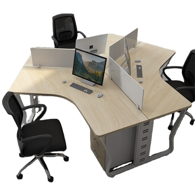 Oem L Shaped Modern Modular Staff Double Table Work Station Office Furniture Call Center Stations