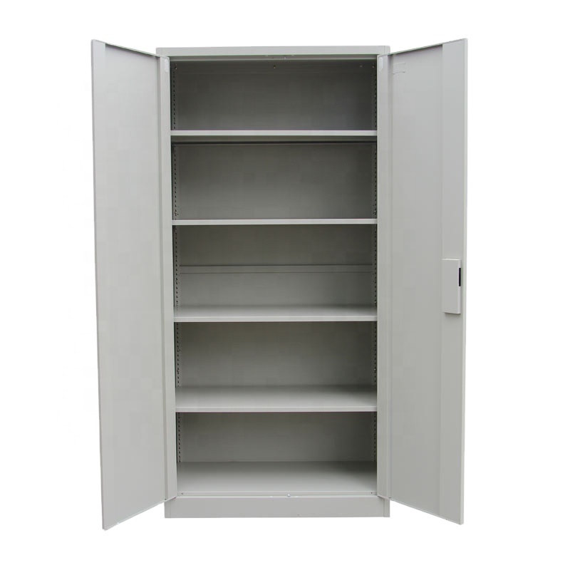 Office Furniture 2 Doors Full Height 4 Adjust Shelf Steel File Cupboard Metal Storage Cabinet