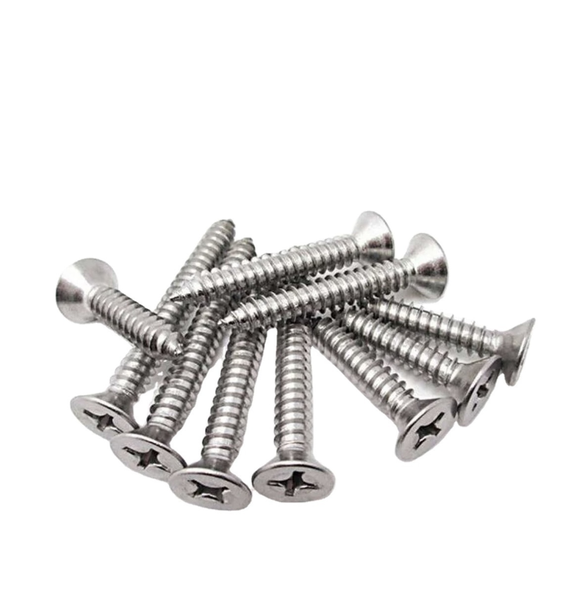 304 Stainless Steel Tapping Screws Large Flat and round Head for Bathroom and Wood Cross Umbrella Head Screws