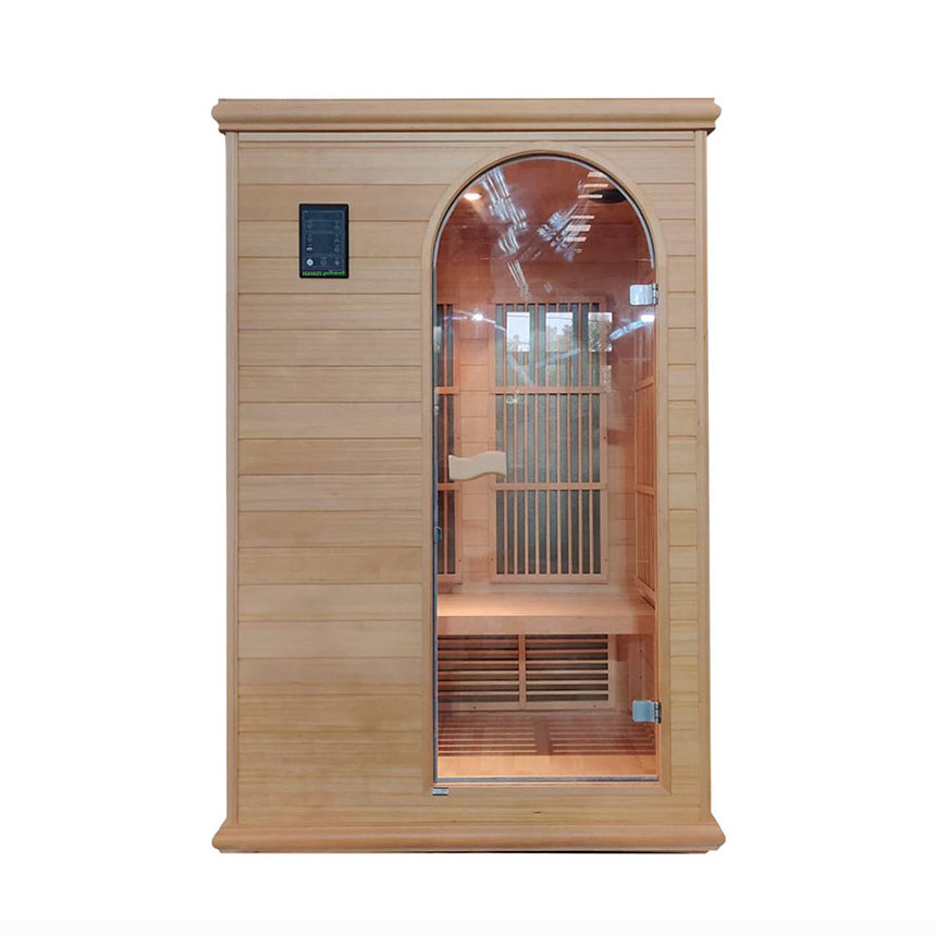 New Design Infrared Steam Sauna Manufacturers 2 Person Wood Sauna Room Infra Red Shower Indoor Sauna Cabinet with Hemlock