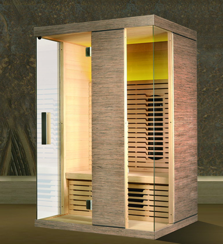 Luxury Carbon And Red Light Far Infrared Combination Sauna Low EMF indoor Sauna For 2 Person