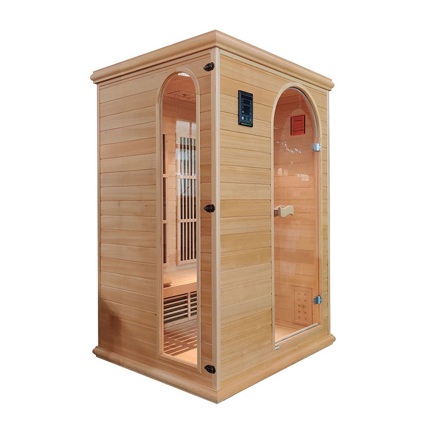 New Design Infrared Steam Sauna Manufacturers 2 Person Wood Sauna Room Infra Red Shower Indoor Sauna Cabinet with Hemlock