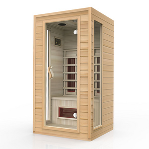 Solid Wood Infrared Sauna 1 Person Dry Sauna Room SPA Indoor Sauna Room With Far Infrared Carbon Heater For SPA capsule