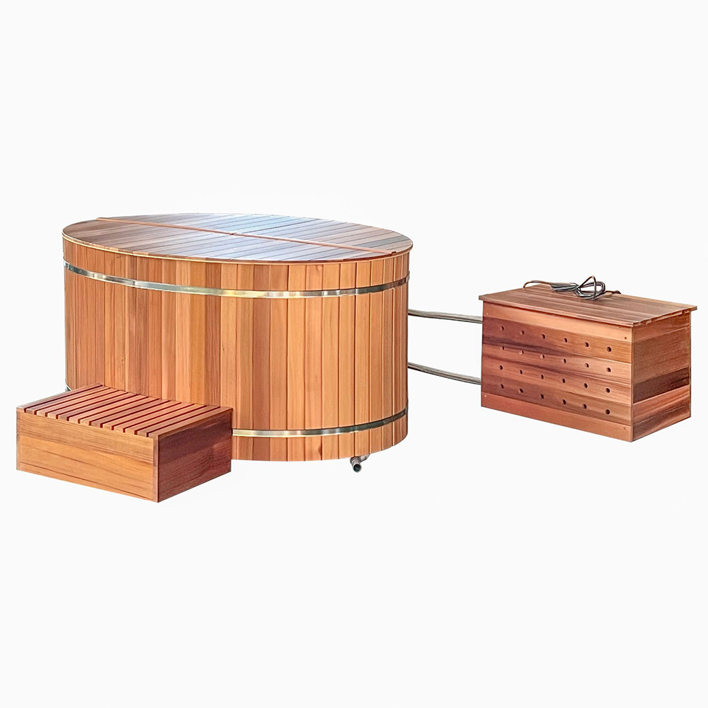 New Design Canadian Cedar Wood Ice Bath Outdoor Small Cold Plunge Tub with Chillier with Soaking Function Whirlpools Bathtubs