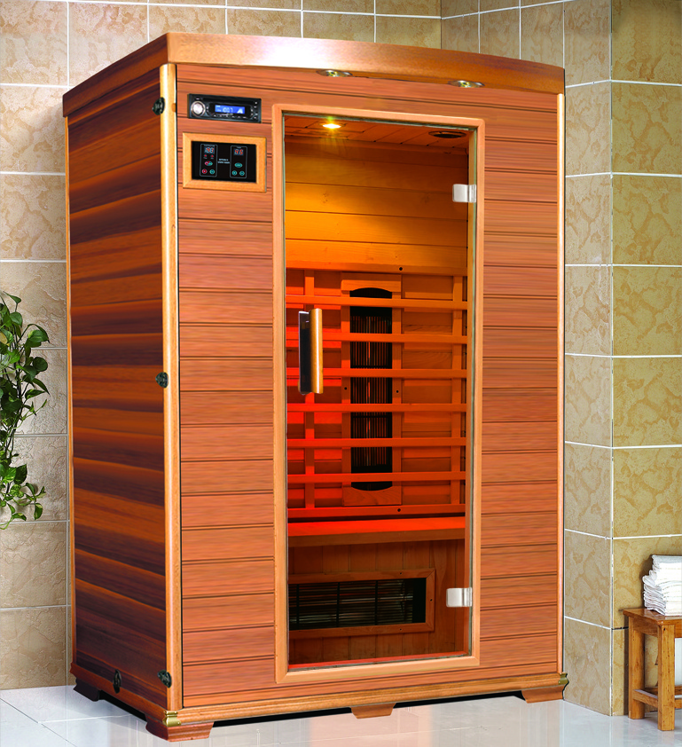 Luxury Carbon And Red Light Far Infrared Combination Sauna Low EMF indoor Sauna For 2 Person