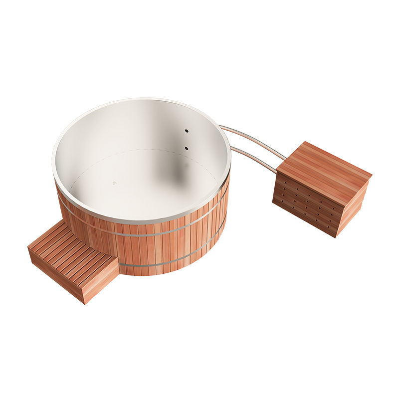 Hot Sale Cold Plunge Tub Wooden Outdoor Round Hot Tub Quality Canadian Red Cedar Barrel Bath Tub