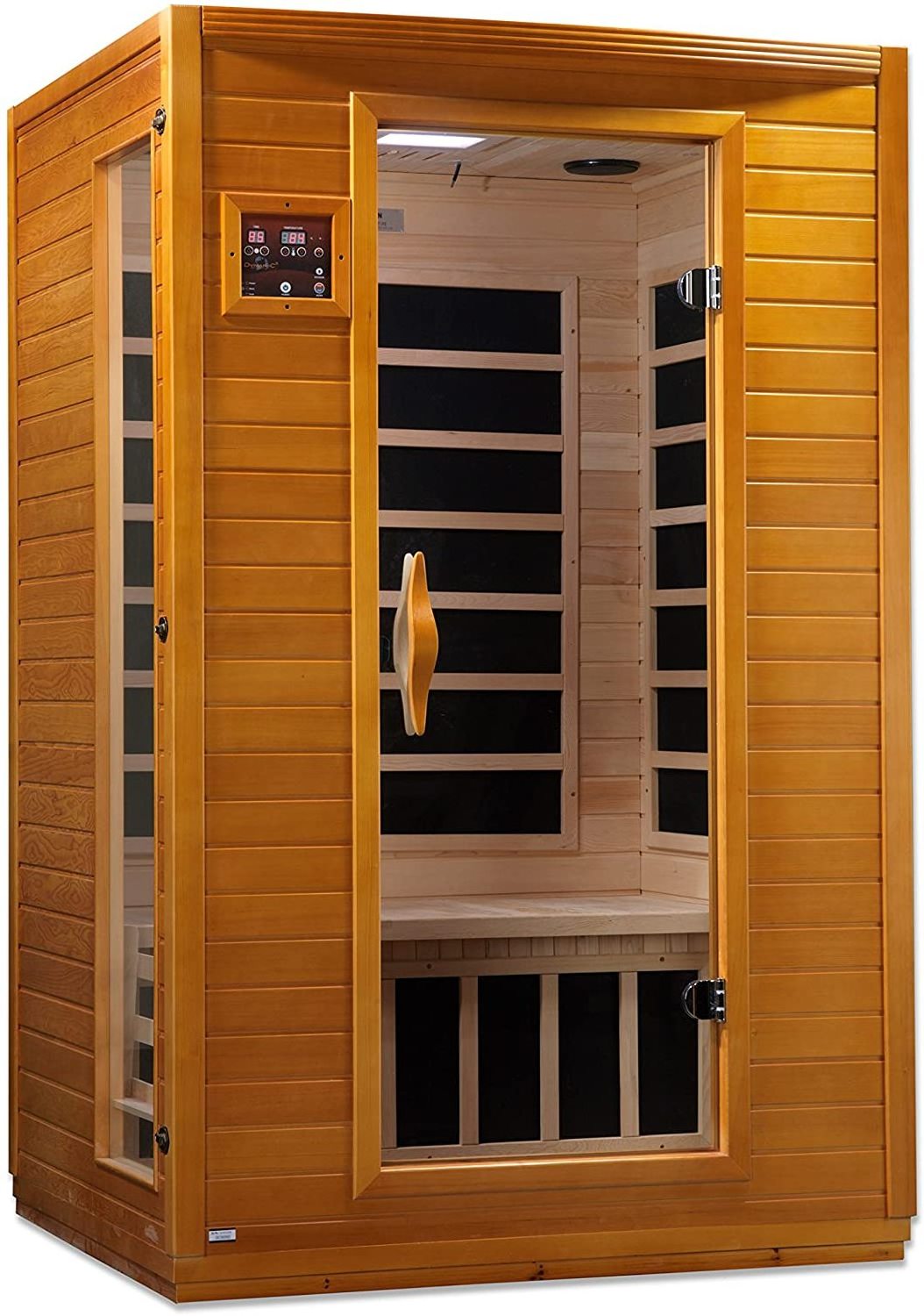 2-3 People Indoor Hammam Saunas Hemlock Low EMF Far Infrared Sauna with 6 Carbon Heaters Chromotherapy Lighting Oxygen Ionizer