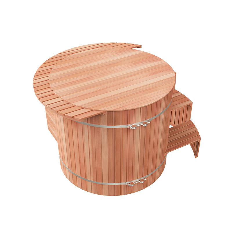 Hot Sale Cold Plunge Tub Wooden Outdoor Round Hot Tub Quality Canadian Red Cedar Barrel Bath Tub