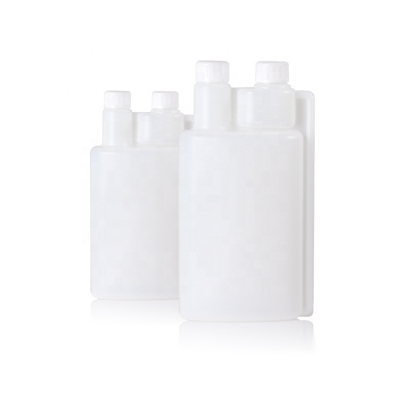 100ml 250ml500ml 1L Double Neck Empty Detergent Bottle HDPE Plastic Fuel Additive Dispensing Twin Neck Bottle With screw lid