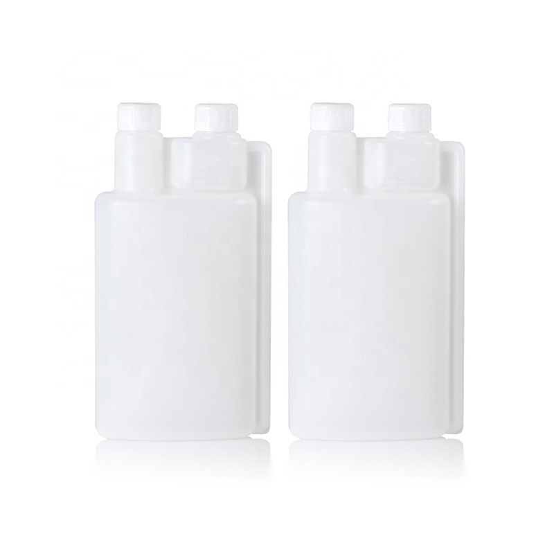 100ml 250ml500ml 1L Double Neck Empty Detergent Bottle HDPE Plastic Fuel Additive Dispensing Twin Neck Bottle With screw lid