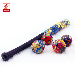 Outdoor sports colorful printing baseball bat toys with PU balls