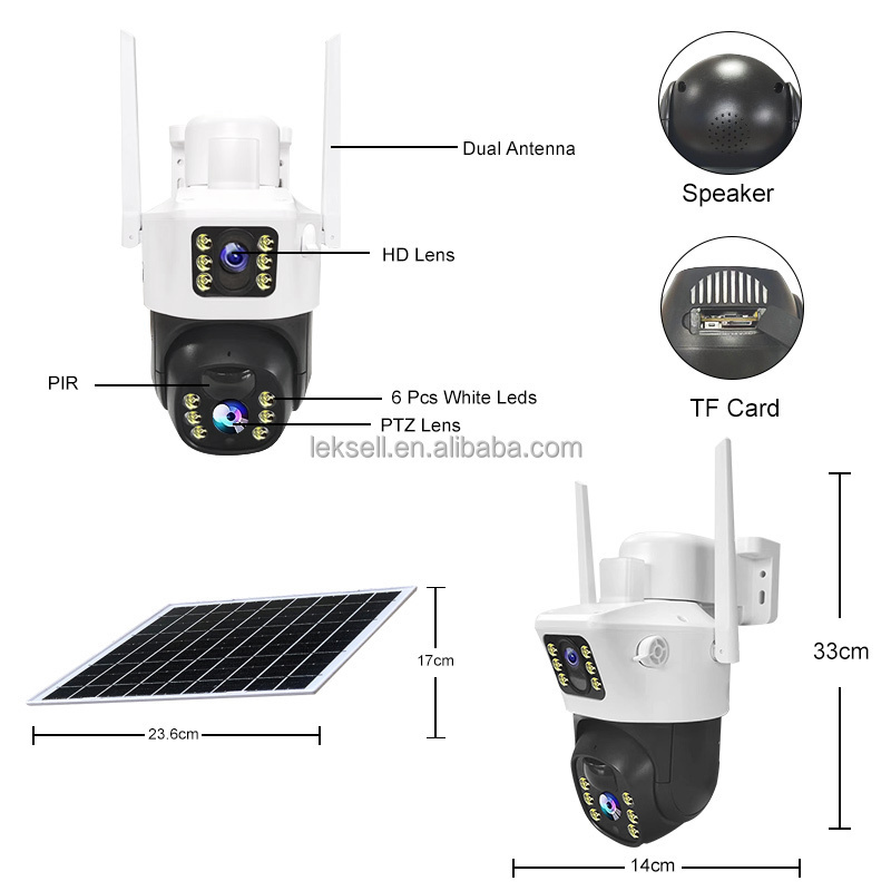 8W Solar Panel 4MP WiFi Solar CCTV PTZ Camera Outdoor V380 2K Wireless Solar Security WiFi Battery Power Network Camera