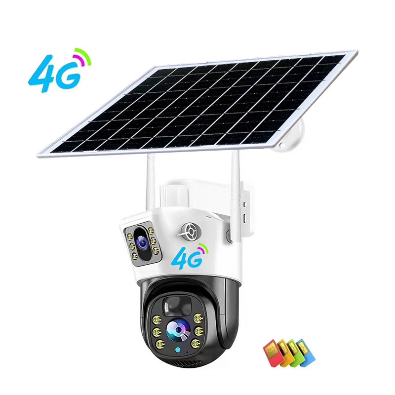 8W Solar Panel 4MP WiFi Solar CCTV PTZ Camera Outdoor V380 2K Wireless Solar Security WiFi Battery Power Network Camera