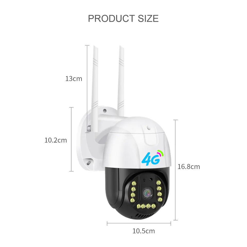 Outdoor PTZ Camera V380 pro Wireless Surveillance Camera 4G 1080P Night Vision Smart Home 360 Auto Tracking Wifi P2P Camera