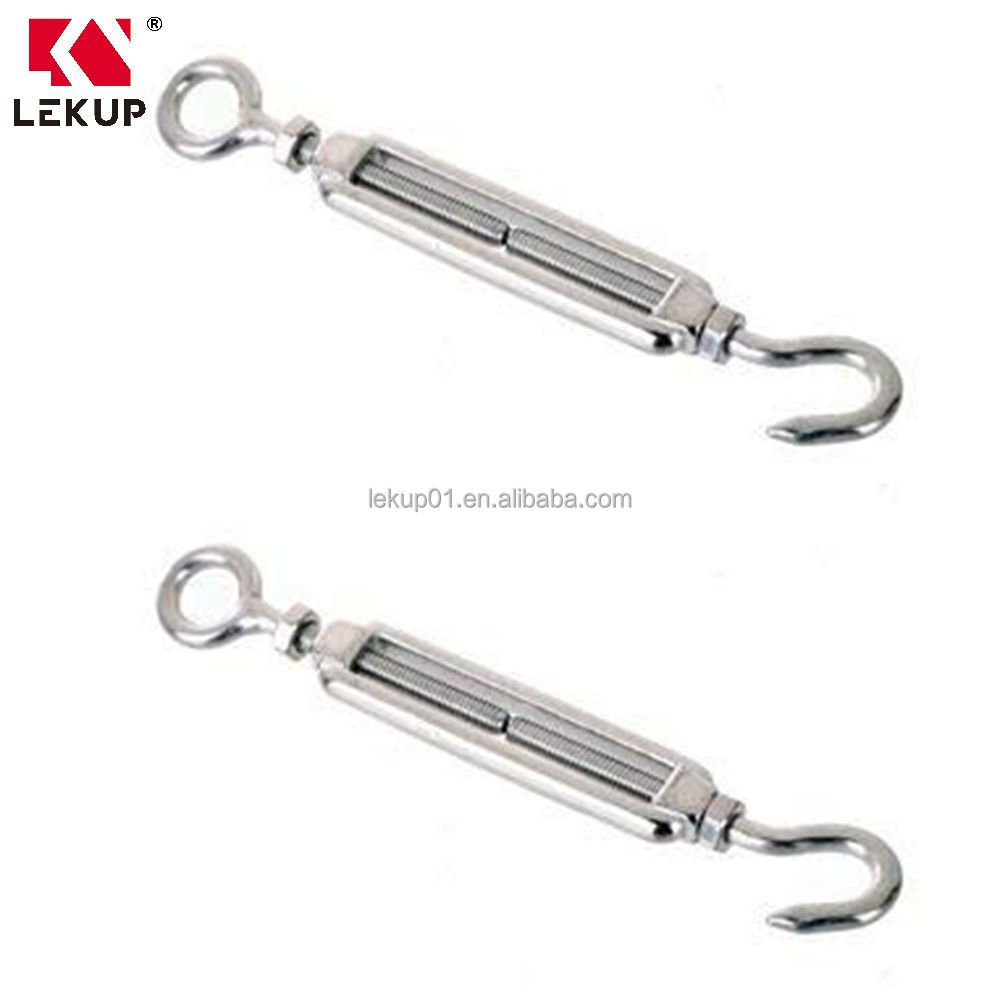 10mm Stainless Steel Cables Wire Turnbuckles Stainless Steel 316 M10 Turnbuckle Hook and Eye for Wire Rope Tension