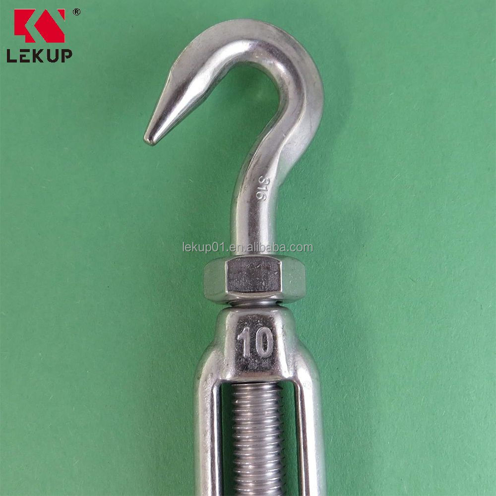 10mm Stainless Steel Cables Wire Turnbuckles Stainless Steel 316 M10 Turnbuckle Hook and Eye for Wire Rope Tension