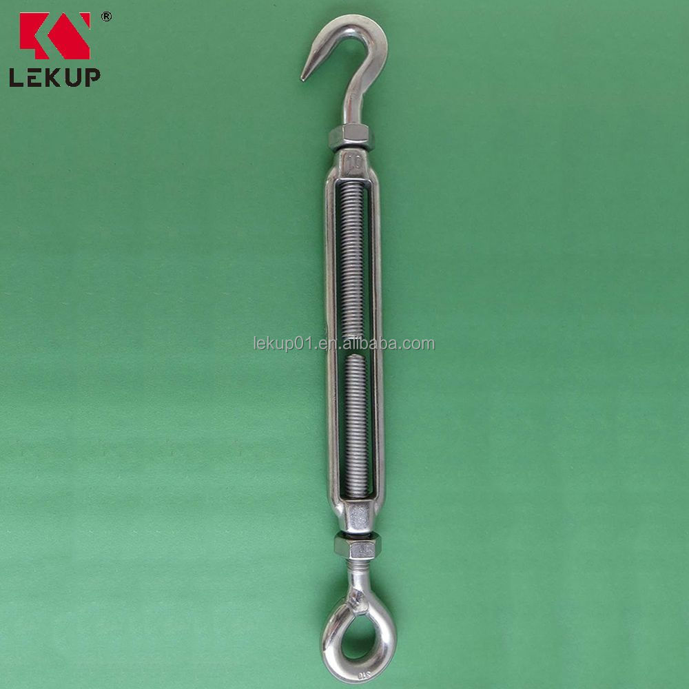 10mm Stainless Steel Cables Wire Turnbuckles Stainless Steel 316 M10 Turnbuckle Hook and Eye for Wire Rope Tension