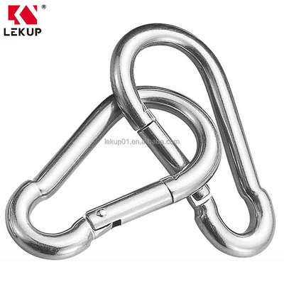 M8 5/16" Galvanized Steel Snap Hook Carabiner Quick Link Carabiner Clip 3" Heavy Duty Spring Snap Hook for Swing Hammock