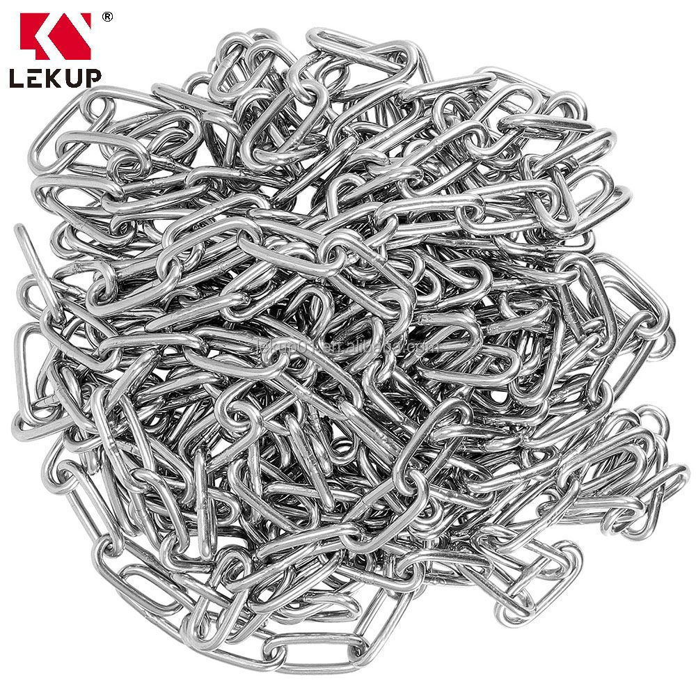 Heavy Duty Welded Link Chain Corrosion and Rustproof Swing Chain 5/32 Inch 26 Ft Stainless Steel Link Chain for Towing Anchoring