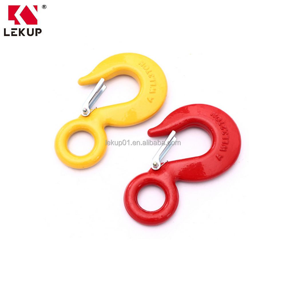 High Quality Alloy Steel Forged Crane Lifting Chain Hoist Hook with Safety Latch Manufacturer 320A Lifting Eye Hoist Hook