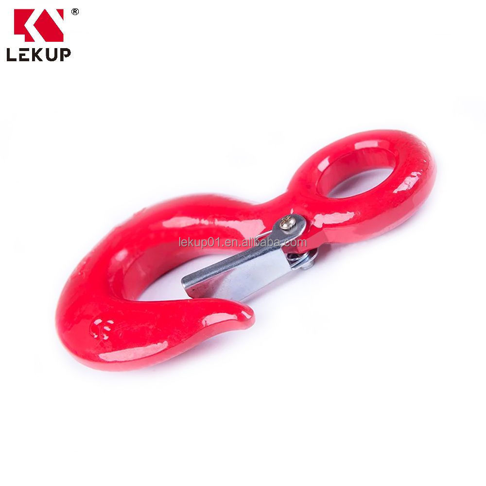 High Quality Alloy Steel Forged Crane Lifting Chain Hoist Hook with Safety Latch Manufacturer 320A Lifting Eye Hoist Hook