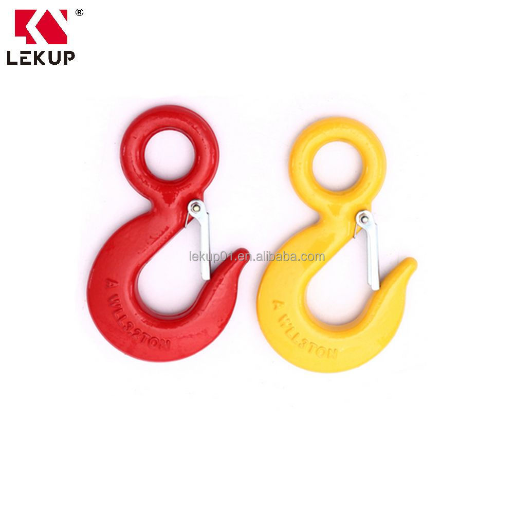 High Quality Alloy Steel Forged Crane Lifting Chain Hoist Hook with Safety Latch Manufacturer 320A Lifting Eye Hoist Hook