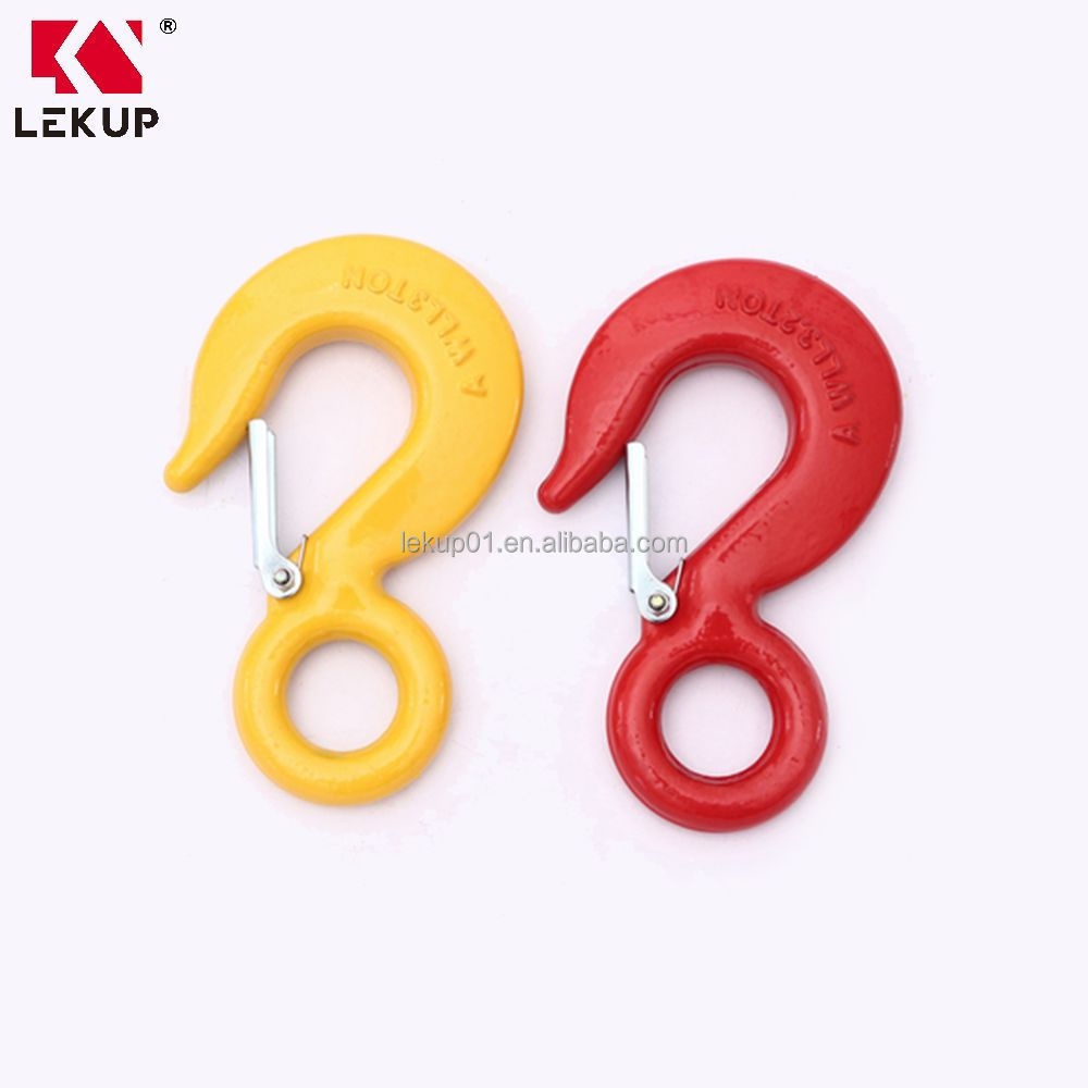 High Quality Alloy Steel Forged Crane Lifting Chain Hoist Hook with Safety Latch Manufacturer 320A Lifting Eye Hoist Hook