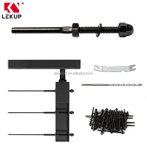 T316 Deck Stair Hardware Terminal Stainless Steel Hand Swage Threaded Stud Tensioner Black Cable Railing Kit for 1/8" Cable