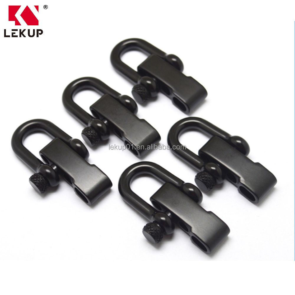 Wholesale Durable Good Quality Metal Stainless Steel D Shackle Black Paracord Bracelet Shackle Dee Shackle