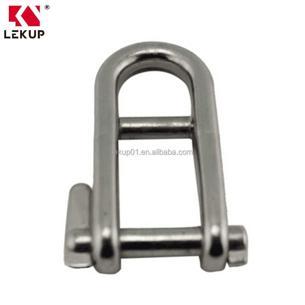 8mm High Polished Stainless Steel AISI304/316 Long D Shackle Key Safety Pin Halyard Shackle with Bar