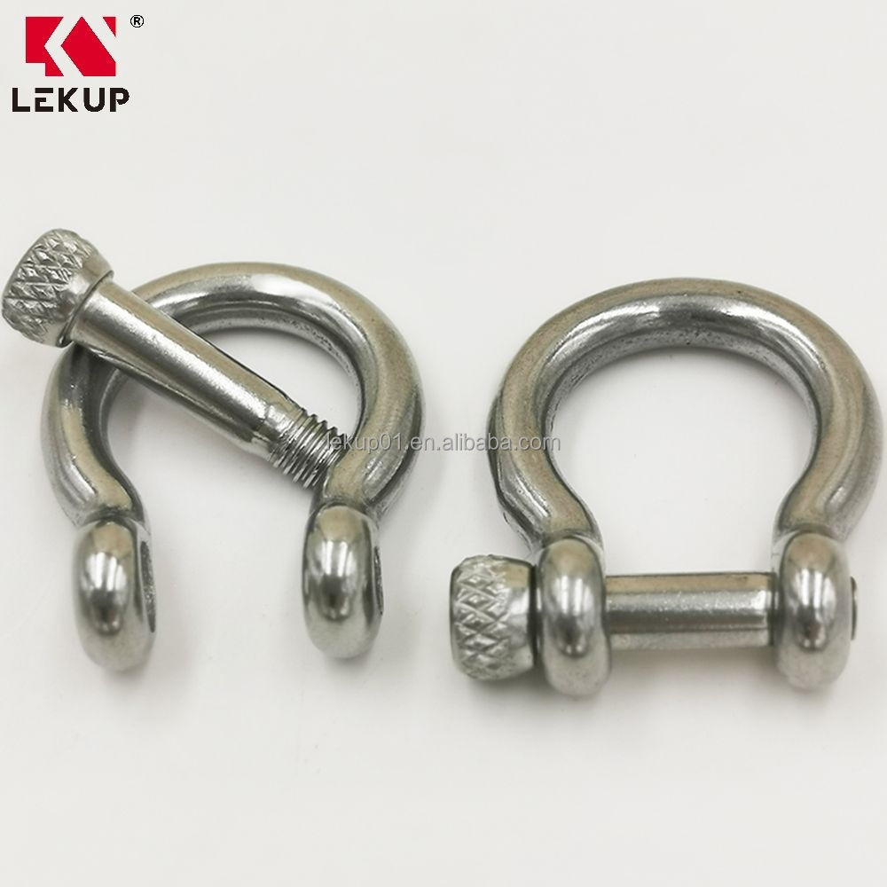 4mm 5mm High Quality Metal adjustable buckle paracord bracelet shackle Stainless Steel Bow Shackle with screw collar pin