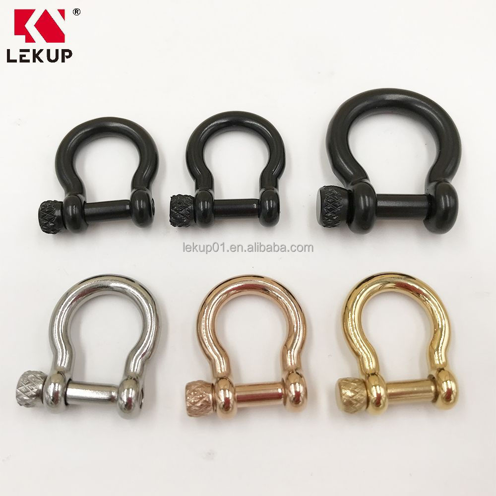 M4 M5 High Quality Metal Adjustable Buckle Paracord Bracelet Shackle Stainless Steel Bow Shackle with screw collar pin