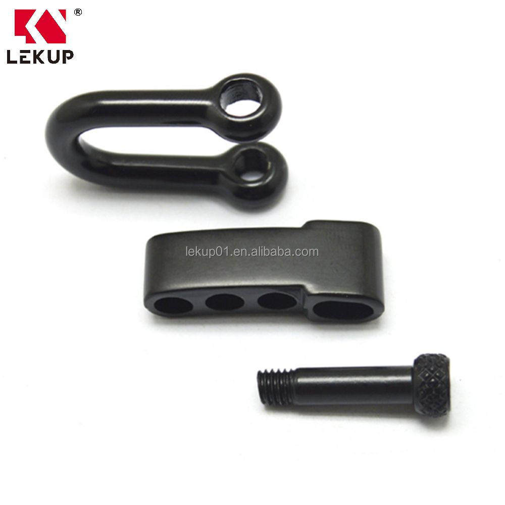 Wholesale Durable Good Quality Metal Stainless Steel D Shackle Black Paracord Bracelet Shackle Dee Shackle