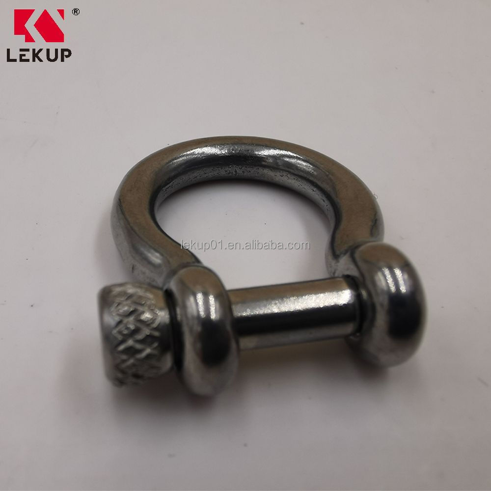 4mm 5mm High Quality Metal adjustable buckle paracord bracelet shackle Stainless Steel Bow Shackle with screw collar pin