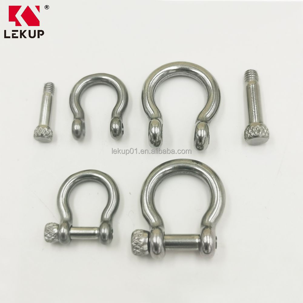 4mm 5mm High Quality Metal adjustable buckle paracord bracelet shackle Stainless Steel Bow Shackle with screw collar pin