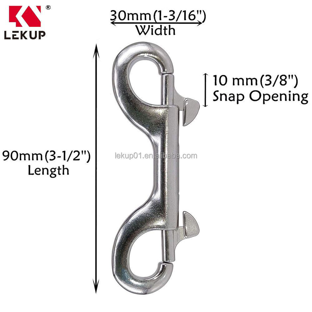 Double Ended Bolt Snap Hook 3-1/2 in 316 Stainless Steel Snap Hook Double End Trigger Snaps Metal Clips