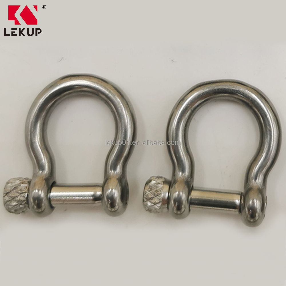 M4 M5 High Quality Metal Adjustable Buckle Paracord Bracelet Shackle Stainless Steel Bow Shackle with screw collar pin