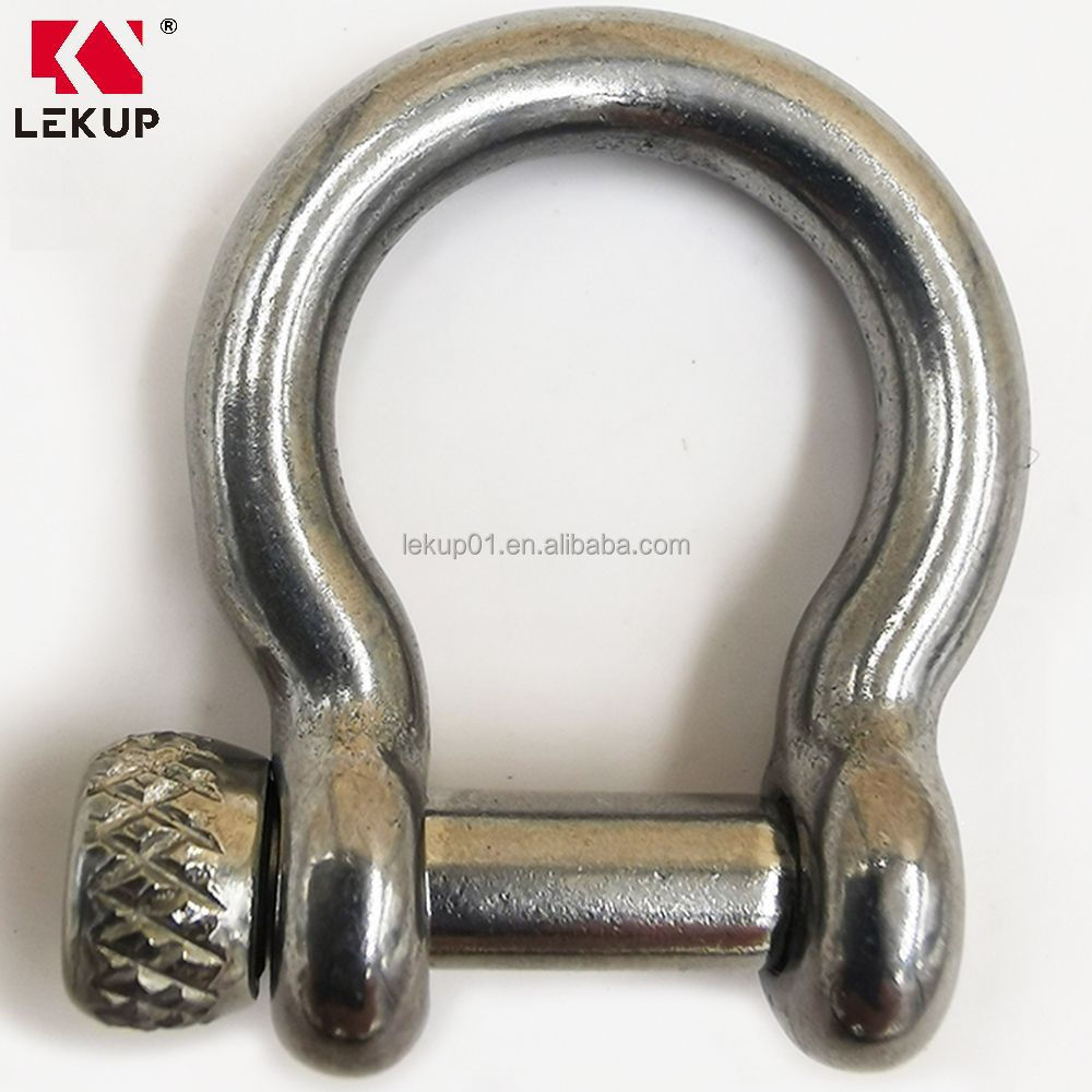 4mm 5mm High Quality Metal adjustable buckle paracord bracelet shackle Stainless Steel Bow Shackle with screw collar pin