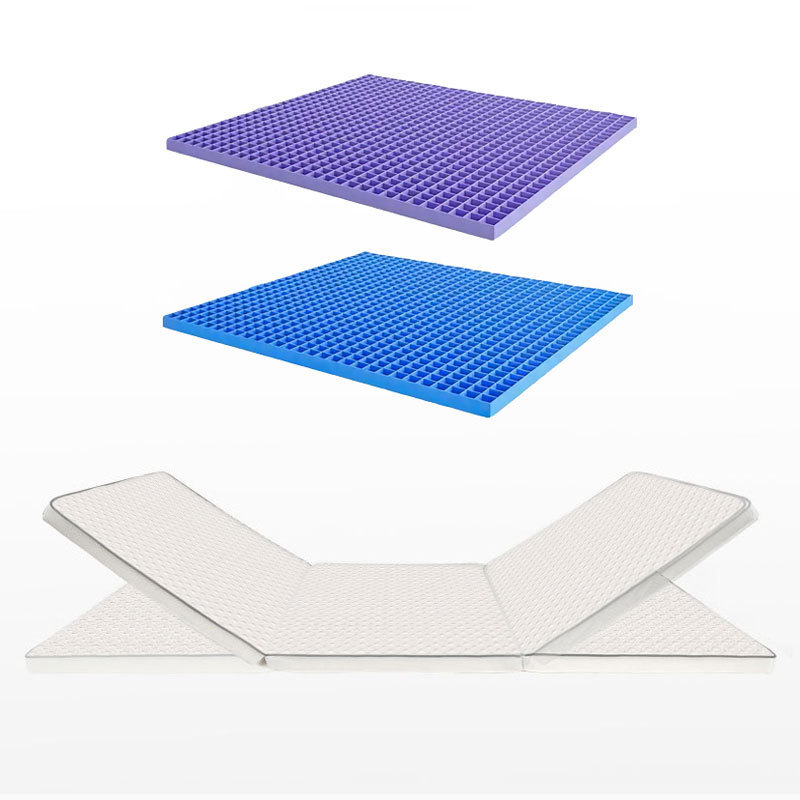 Single size foldable travel portable floor school bed topper cooling tpe grid combine memorial foam bed fold mattress