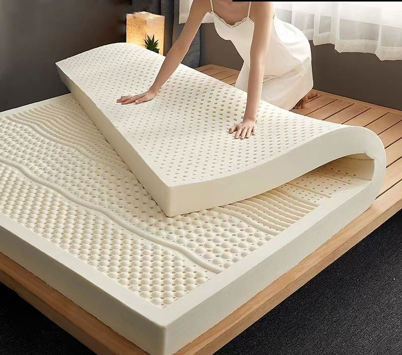 Hypo-allergenic natural rubber euro top full size double bed 75D 85D 90D design soft OEM service full breathable latex mattress