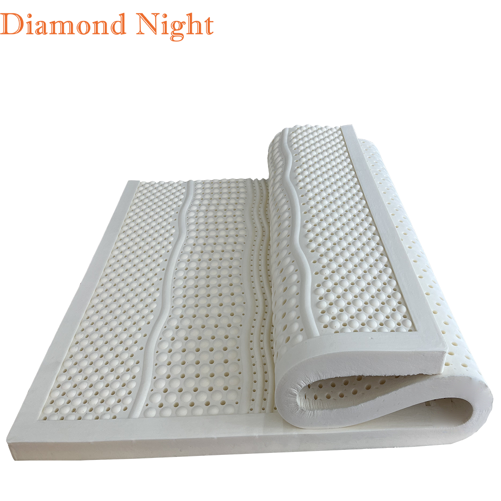 Factory price double queen king size natural massage body zone latex foam 12 inch sleep well rubber latex mattress bed