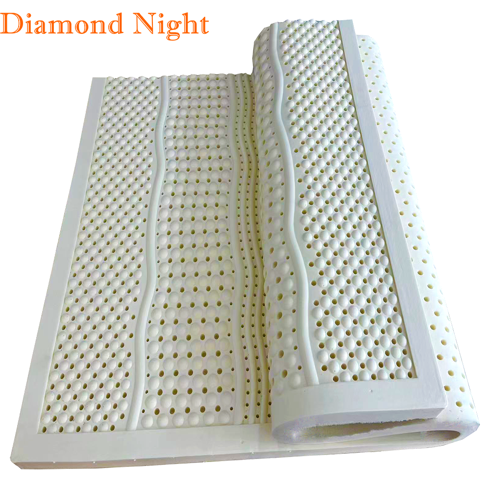 Factory price double queen king size natural massage body zone latex foam 12 inch sleep well rubber latex mattress bed