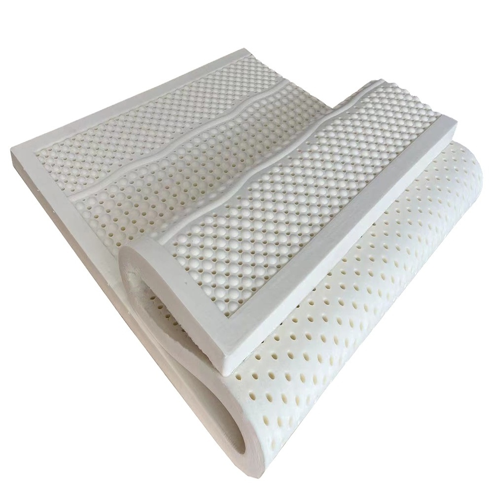 Breathable natural full latex rubber king size low MOQ pocket spring high end massage luxury bedroom latex mattress topper